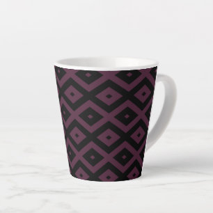 Plum en zwarte diamant patroon latte mok