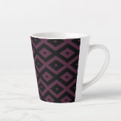 Plum en zwarte diamant patroon latte mok (Rechts)