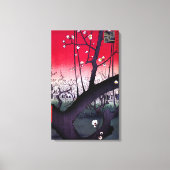 Plum Estate Kameido, Hiroshige Ando Canvas Afdruk (Voorkant)