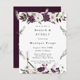 Plum et argent Brunch géométrique et Invitations d