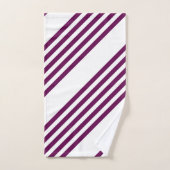 Plum et blanc cinq bandes motif (Serviette à main)
