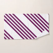 Plum et blanc cinq bandes motif (Serviette à main)