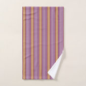 Plum et blanc cinq bandes motif avec bronzage (Serviette à main)