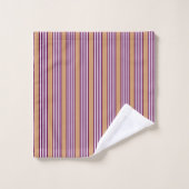 Plum et blanc cinq bandes motif avec bronzage (Gant de toilette)