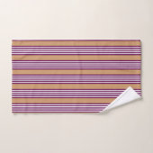 Plum et blanc cinq bandes motif avec bronzage (Serviette à main)