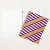 Plum et blanc cinq bandes motif avec bronzage (Devant avec enveloppe)