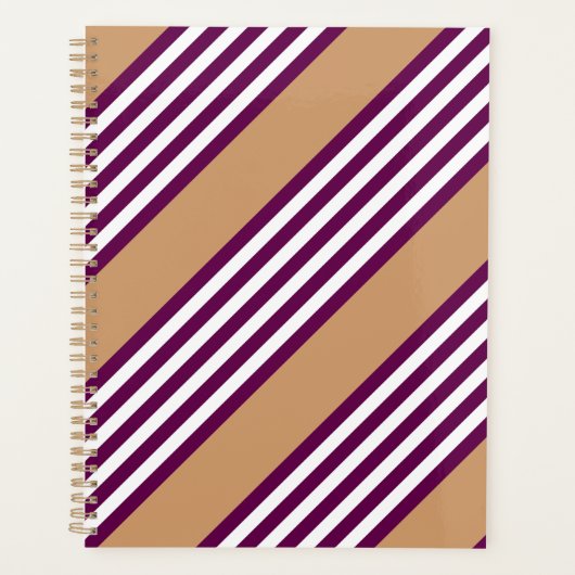 Plum et blanc cinq bandes motif avec bronzage (Devant)