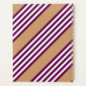 Plum et blanc cinq bandes motif avec bronzage (Dos)