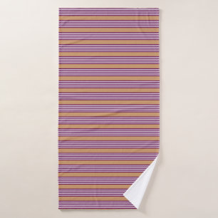 Plum et blanc cinq bandes motif avec bronzage