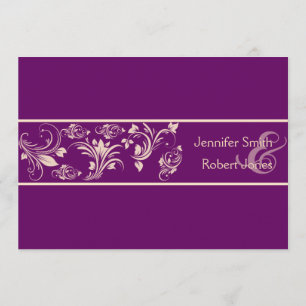 Plum et Champagne Faire-part de mariage floral