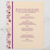 Plum et champagne Flore Saut Mariage Menu (Devant)