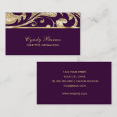 Plum et or Carte de visite contemporain (Devant / Derrière)