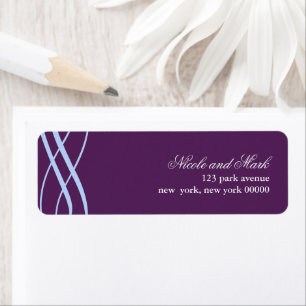 Plum et Poudre Bleu Mariage Adresse Étiquettes de