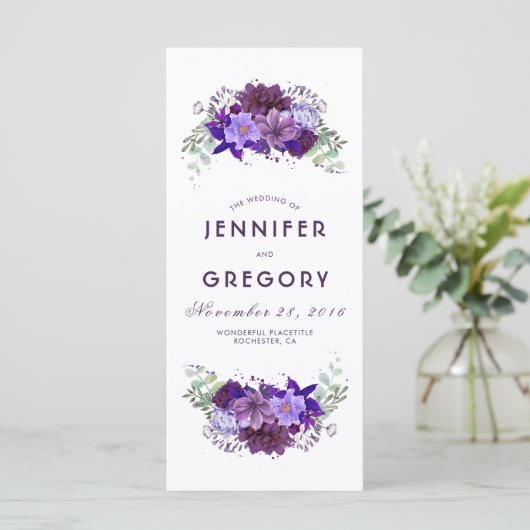 Plum et violet violet violet Programmes de mariage (Debout devant)