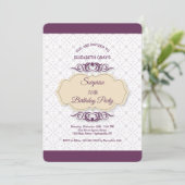 Plum Fantasy Uitnodiging (Staand voorkant)