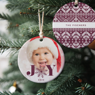 Plum   Festive Joy Holiday Foto Keramisch Ornament