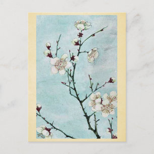 Plum filies met bloesems Ukiyo-e. Briefkaart