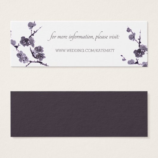 Plum fleurom sup Mariage site web Insérer des cart (Devant & derrière)