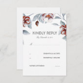 Plum Fleurs violettes Aquarelle Mariage RSVP Carte (Devant / Derrière)