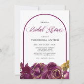 Plum Floral Arch Invitation de la douche nuptiale (Devant)