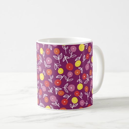Plum Floral Ditsy Mug (Devant droit)