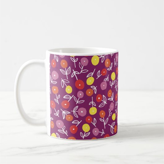 Plum Floral Ditsy Mug (Gauche)