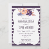 Plum Floral Mariage Dîner de répétition Invitation (Devant)