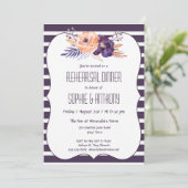 Plum Floral Mariage Dîner de répétition Invitation (Debout devant)