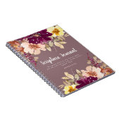 Plum Floral Personalized Scriptjournaal Notitieboek (Rechterzijde)