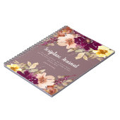 Plum Floral Personalized Scriptjournaal Notitieboek (Linkerzijde)