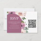 Plum Floral Wedding Carte RSVP (Devant)