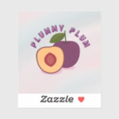 Plum Fruit Sticker – Cute Purple Plum Illustration (Feuille)