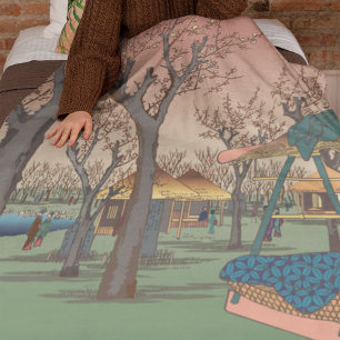 Plum Garden by Hiroshige Fleece Deken