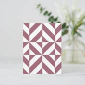 Plum Geometric Deco Cube Pattern Briefkaart (Staand voorkant)