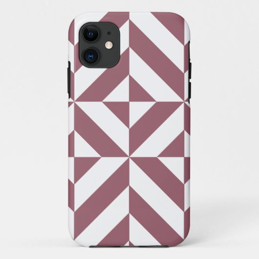 Plum Geometric Deco Cube Pattern Case-Mate iPhone Case (Achterkant)