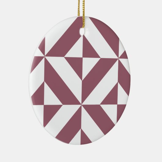 Plum Geometric Deco Cube Pattern Keramisch Ornament (Rechts)