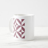 Plum Geometric Deco Cube Pattern Koffiemok (Voorkant links)