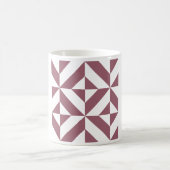 Plum Geometric Deco Cube Pattern Koffiemok (Center)