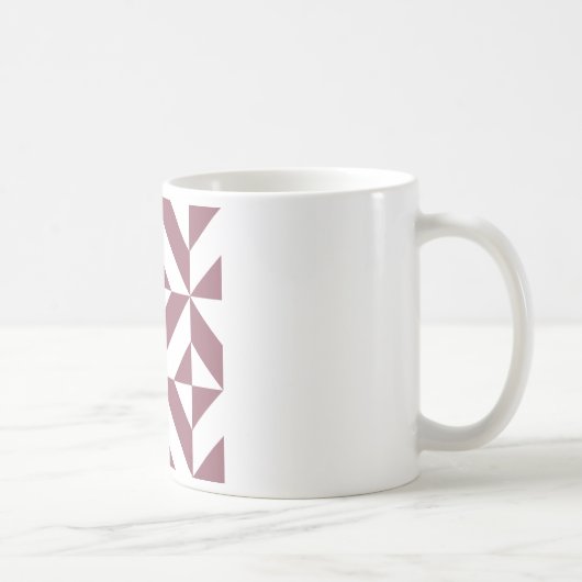 Plum Geometric Deco Cube Pattern Koffiemok (Rechts)