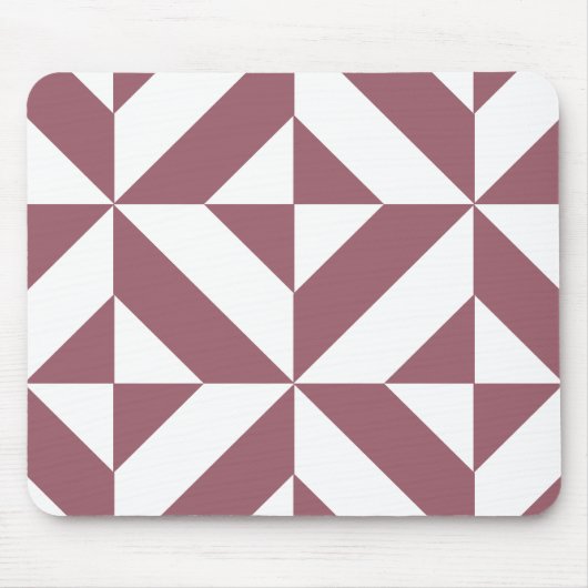 Plum Geometric Deco Cube Pattern Muismat (Voorkant)