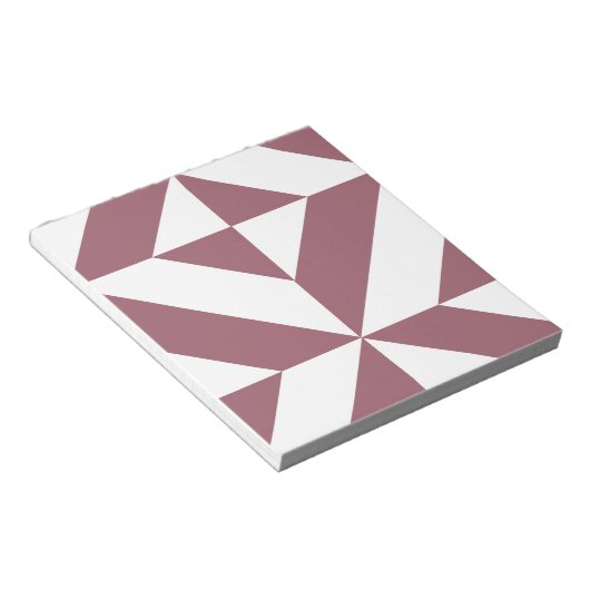 Plum Geometric Deco Cube Pattern Notitieblok (Schuin)