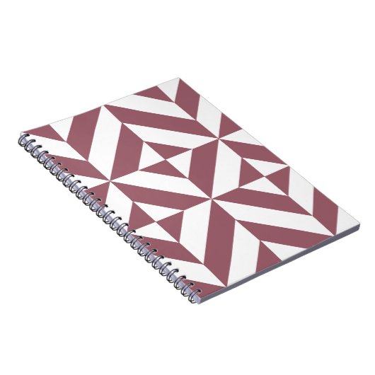 Plum Geometric Deco Cube Pattern Notitieboek (Rechterzijde)