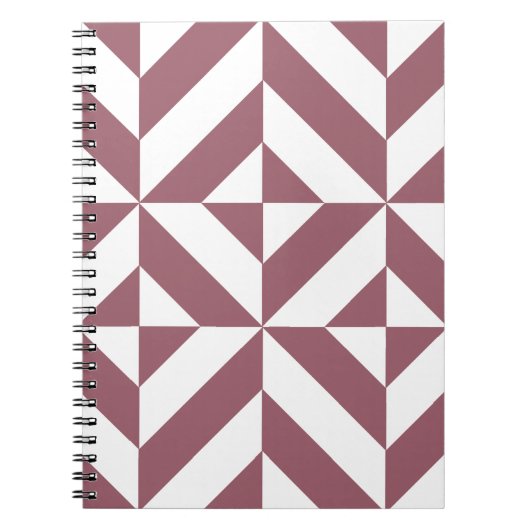 Plum Geometric Deco Cube Pattern Notitieboek (Voorkant)
