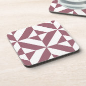 Plum Geometric Deco Cube Pattern Onderzetter (Linkerzijde)