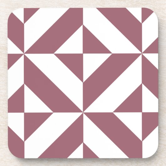 Plum Geometric Deco Cube Pattern Onderzetter (Voorkant)