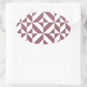 Plum Geometric Deco Cube Pattern Ovale Sticker (Tas)