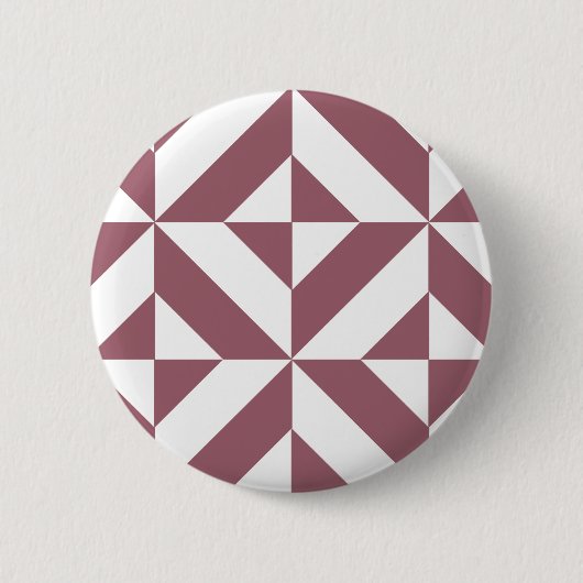 Plum Geometric Deco Cube Pattern Ronde Button 5,7 Cm (Voorkant)