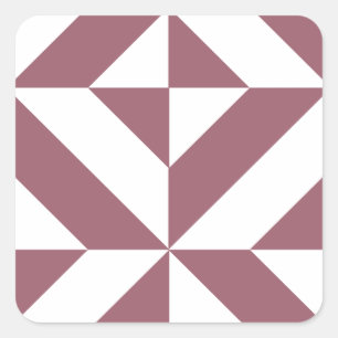 Plum Geometric Deco Cube Pattern Vierkante Sticker
