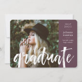 Plum | Gesetste overlay Graduation Party Kaart (Voorkant)