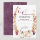 Plum Gold Pumpkin Herfst in Love Baby shower  Kaart (Voorkant / Achterkant)